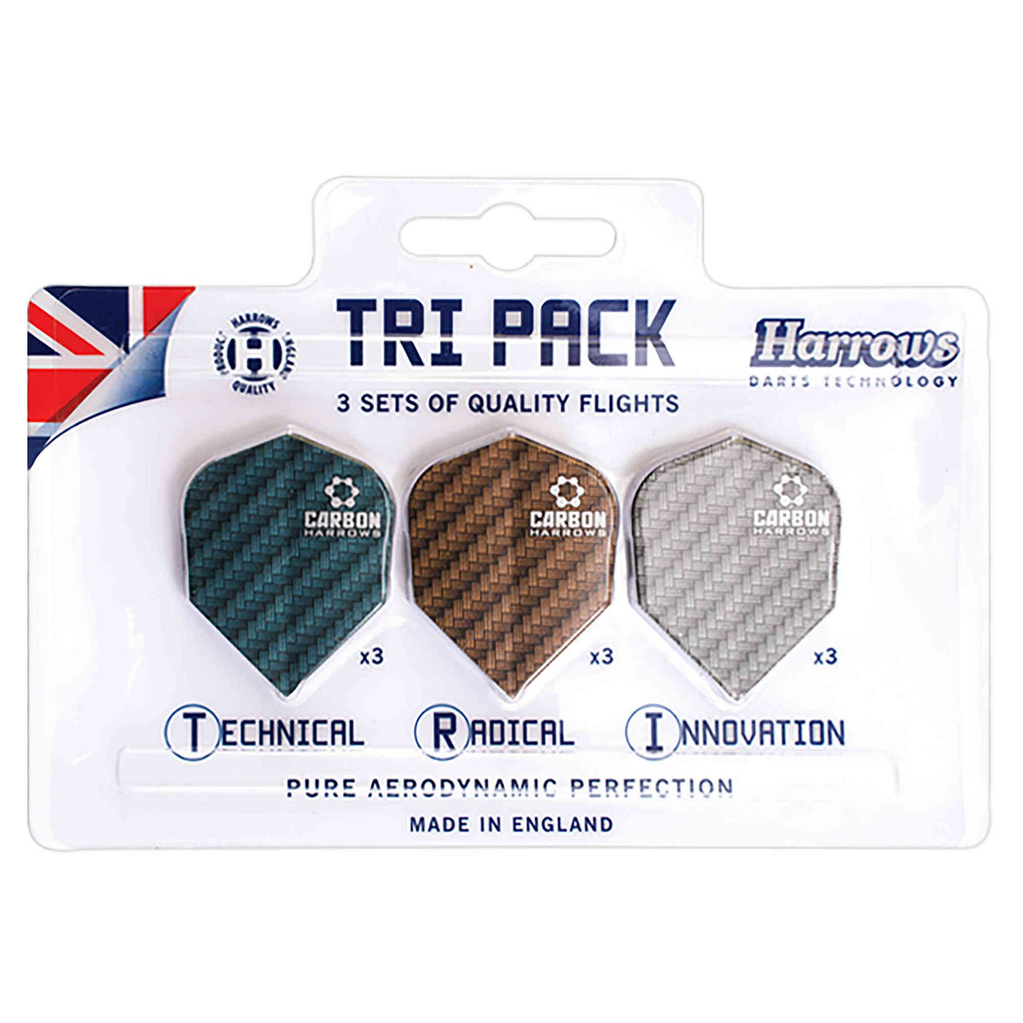 Harrows Dart Flights Carbon Tri Pack 9 Pcs - Bilde 2